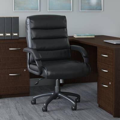Bush Business Soft Sense Mid Back Leather Executive Office Chair