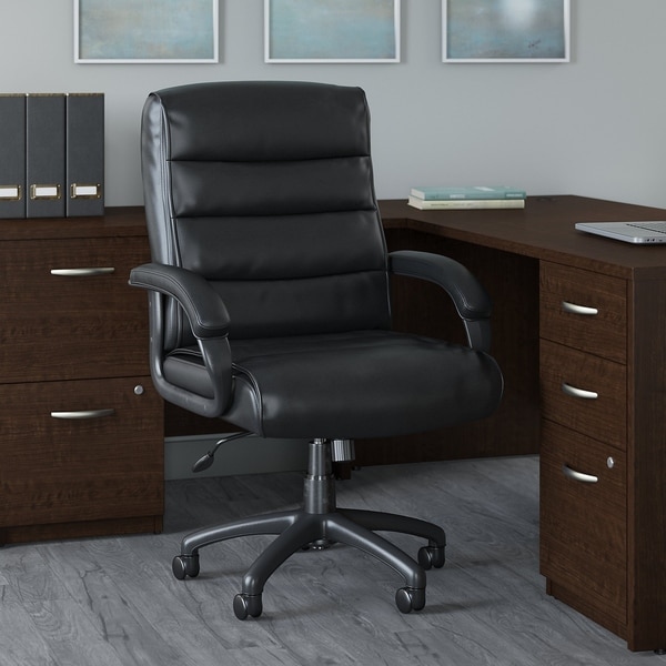 Bush Business Soft Sense Mid Back Leather Executive Office Chair