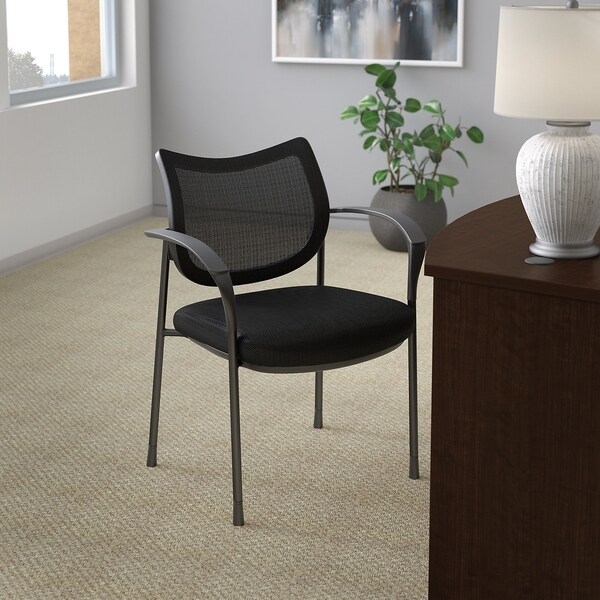 Bush Business Furniture Corporate Mesh Back Guest Chair in Black