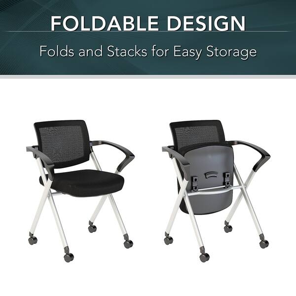 Shop Corporate Mesh Back Folding Office Chairs Set Of 2 In Black Nylon Overstock 26507396