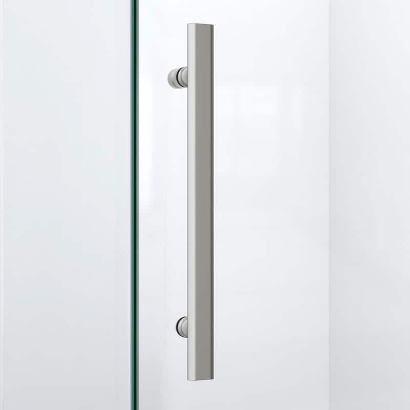 DreamLine Quatra Plus 34 in. D x 52 in. W x 72 in. H Frameless Hinged Shower Enclosure - 34.13" x 52.38" - 34.13" x 52.38"