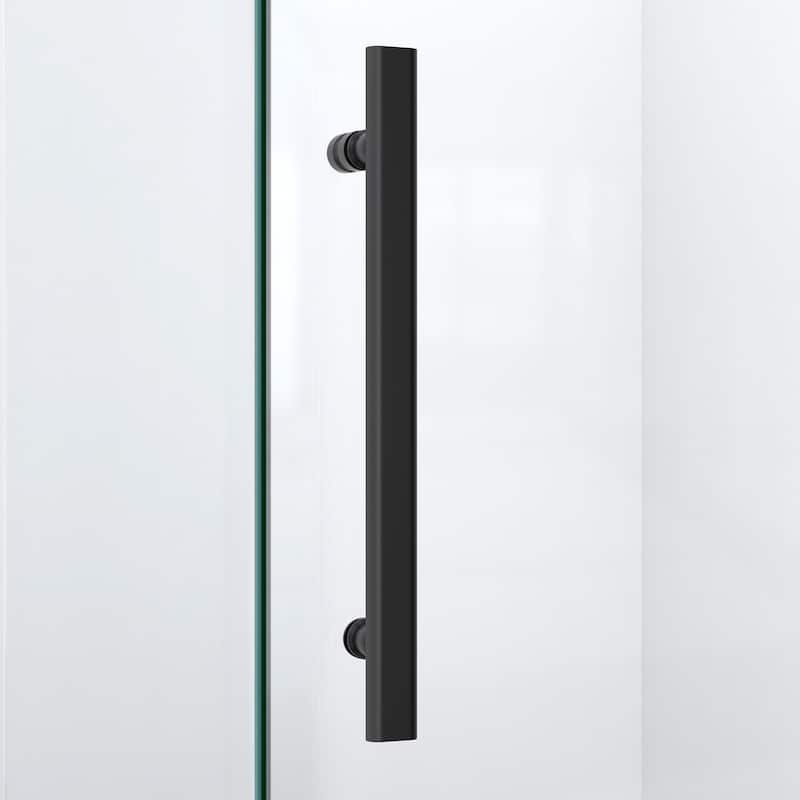 DreamLine Quatra Plus 34 in. D x 52 in. W x 72 in. H Frameless Hinged Shower Enclosure - 34.13" x 52.38" - 34.13" x 52.38"
