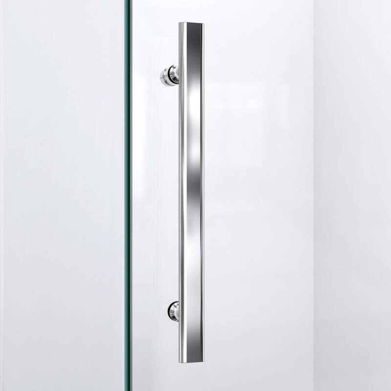 DreamLine Quatra Plus 34 in. D x 52 in. W x 72 in. H Frameless Hinged Shower Enclosure - 34.13" x 52.38" - 34.13" x 52.38"