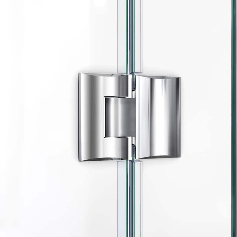 DreamLine Quatra Plus 34 in. D x 52 in. W x 72 in. H Frameless Hinged Shower Enclosure - 34.13" x 52.38" - 34.13" x 52.38"
