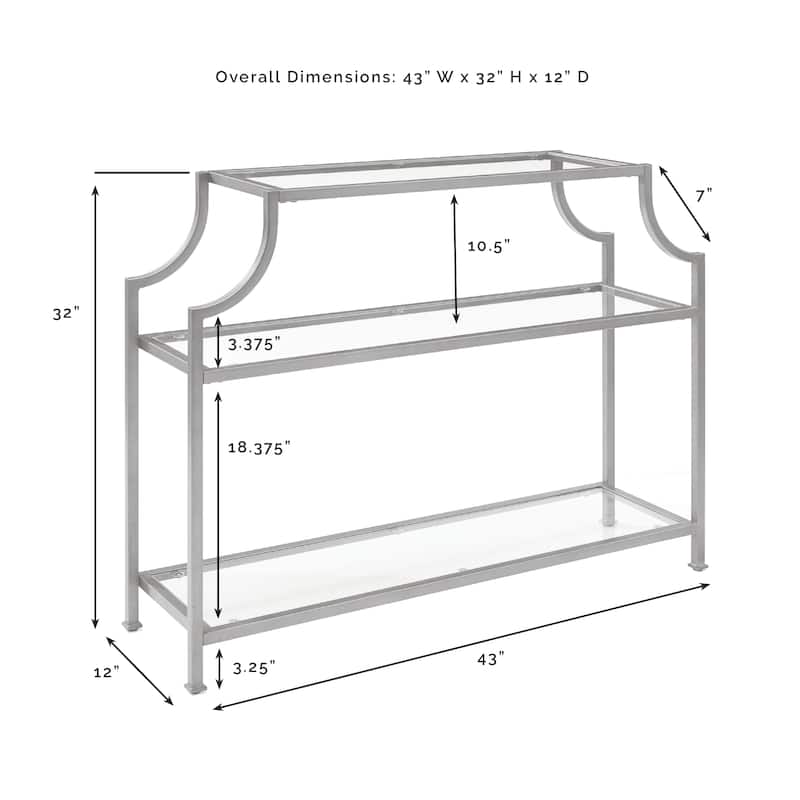 Crosley Aimee Glass/ Gold Finish Steel 3-tier Console Table