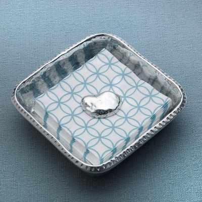 Wilton Armetale River Rock Napkin Box with Weight
