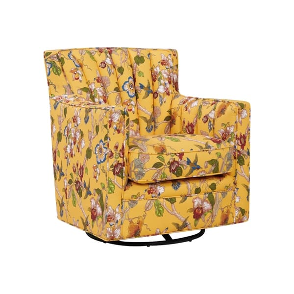 slide 8 of 36, Copper Grove Hasselt Multi Floral Swivel Arm Chair Yellow Multi Floral