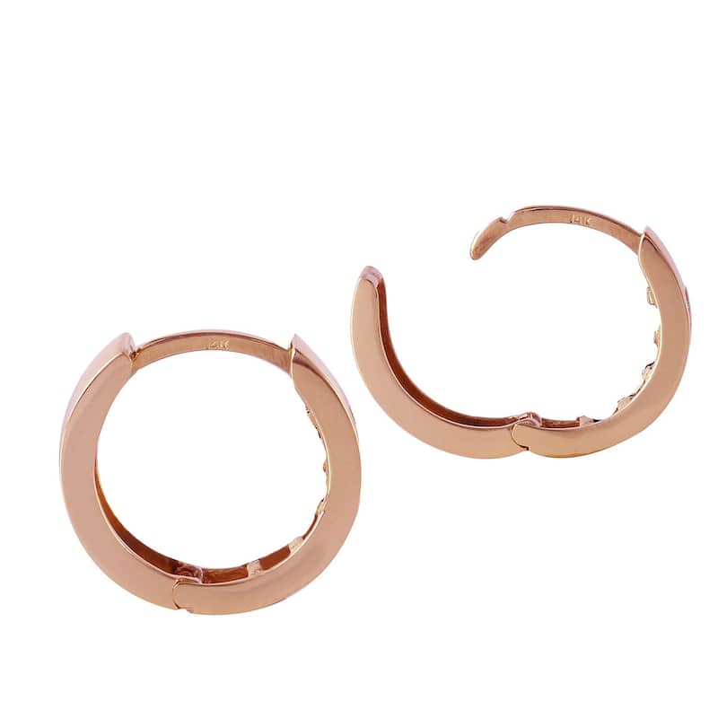 1.3 CTW 14K Solid Rose Gold Hoop Earrings Natural Sapphire