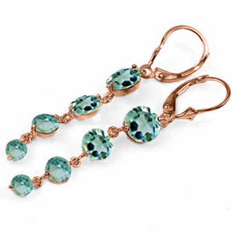 SS Yellow-Gold Plated Earrings with Hand made Rosary of Light Blue Topaz