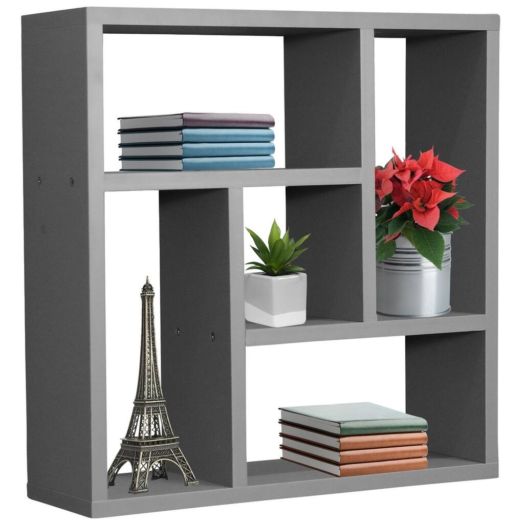 Sorbus Floating Shelf Geometric Square -Square Wall Shelf with 5 Openings