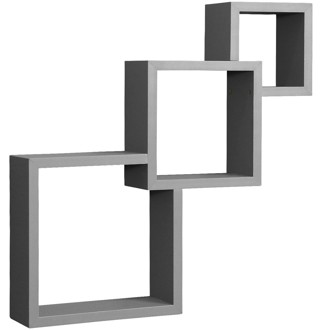 Sorbus Floating Shelf Square Interlocking Cubes with 3 Openings