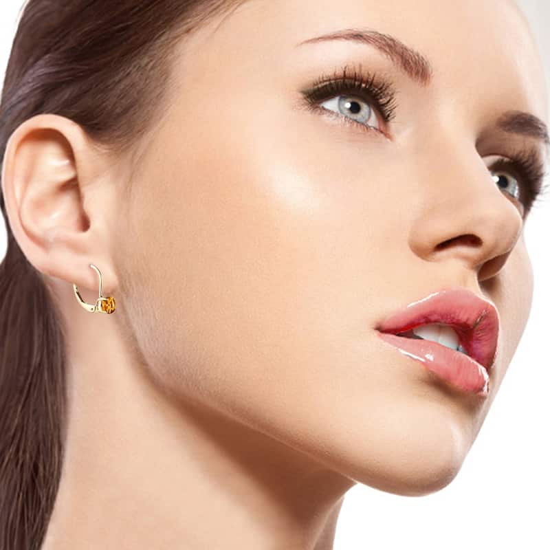 1.2 Carat 14K Solid Gold Iris Citrine Earrings
