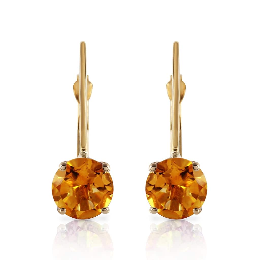 1.2 Carat 14K Solid Gold Iris Citrine Earrings