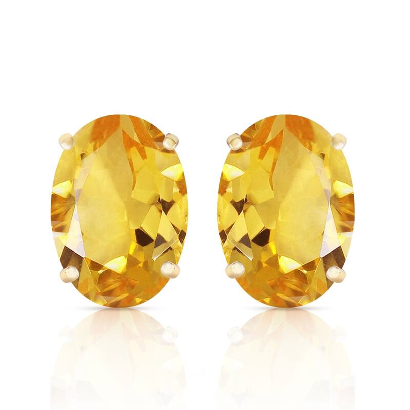 13 Carat 14K Solid Gold French Clips Earrings Natural Citrine