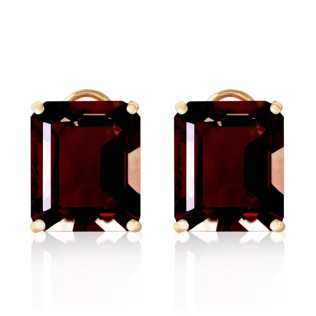 14 Carat 14K Solid Gold Distinction Garnet Earrings