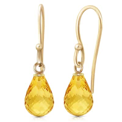 2.7 Carat 14K Solid Gold Effortless Citrine Earrings
