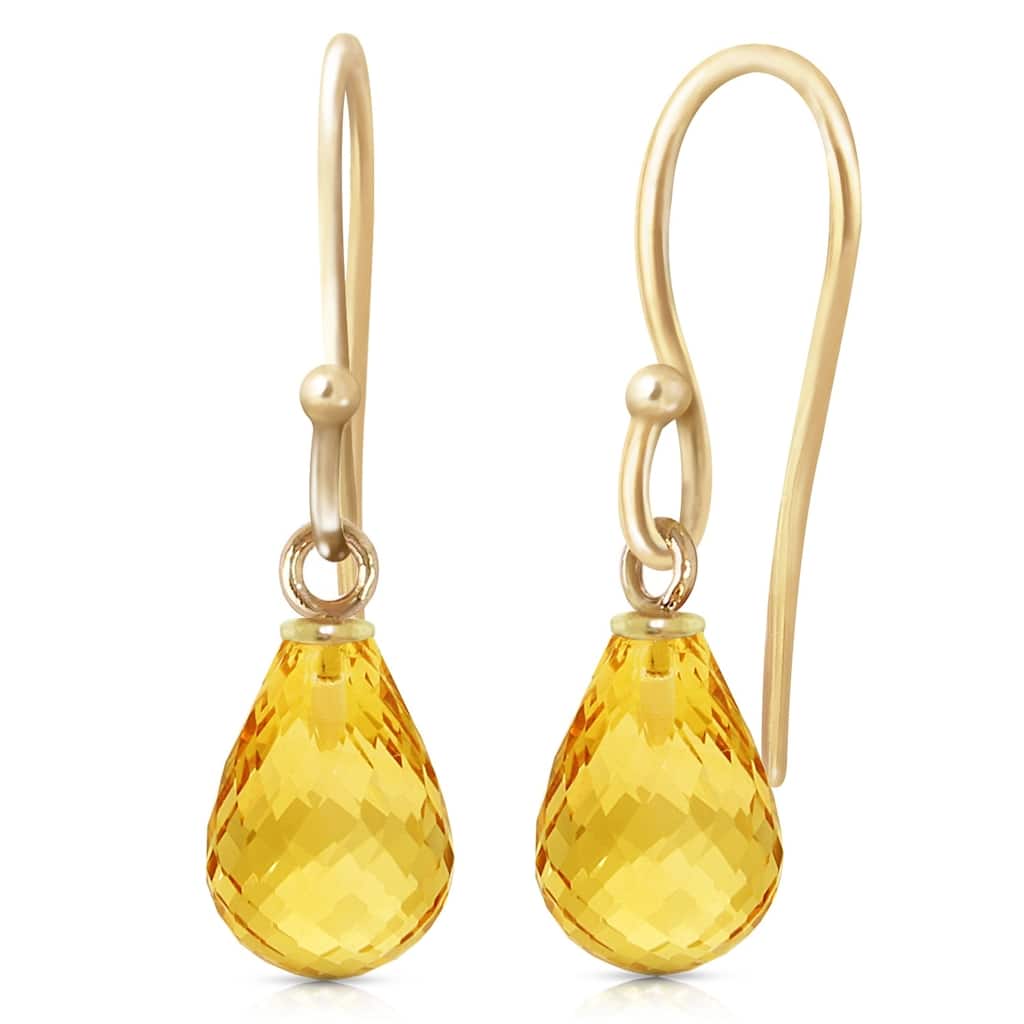 2.7 Carat 14K Solid Gold Effortless Citrine Earrings