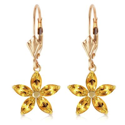 2.8 Carat 14K Solid Gold Starglow Citrine Earrings