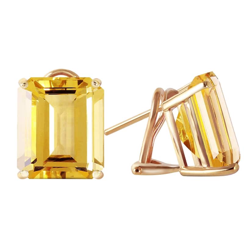 13 CTW 14K Solid Gold Distinction Citrine Earrings