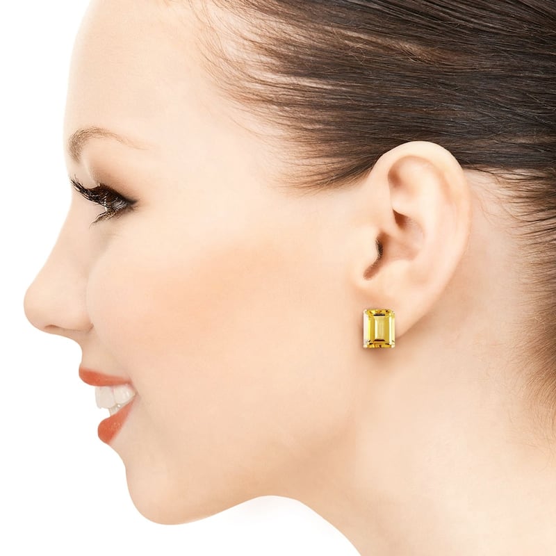 13 CTW 14K Solid Gold Distinction Citrine Earrings