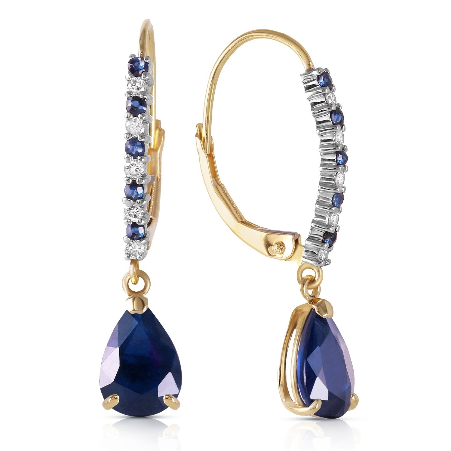 14k White Gold Sapphire Diamond Earring