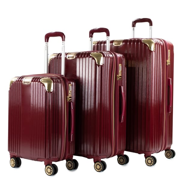AGT Melrose S 3-Piece Anti-theft TSA Spinner Luggage Set in Grey