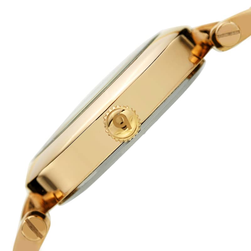 Burgi Women's Quartz Diamond Floral Bracelet Watch - Green
