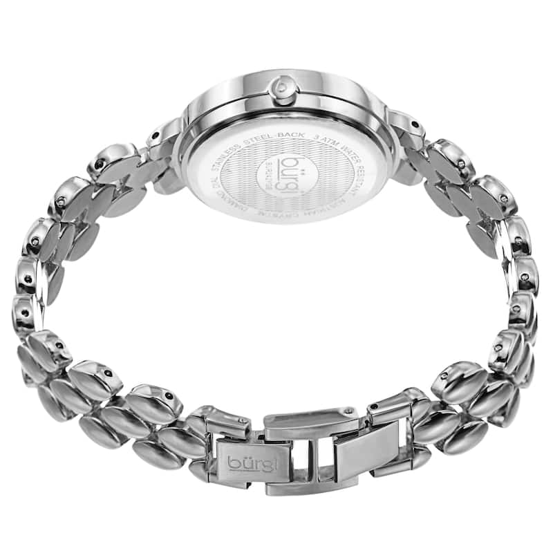 Burgi Women's Diamond Colored Swarovski Link Bracelet Watch
