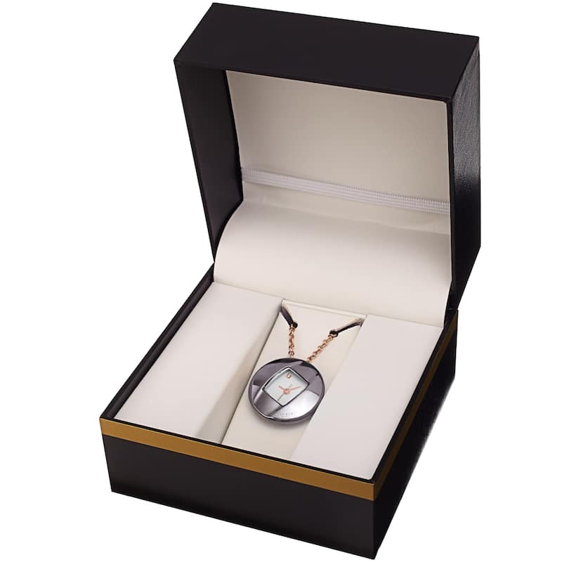 Akribos XXIV Women's Diamond Pendant Watch with Chain Necklace