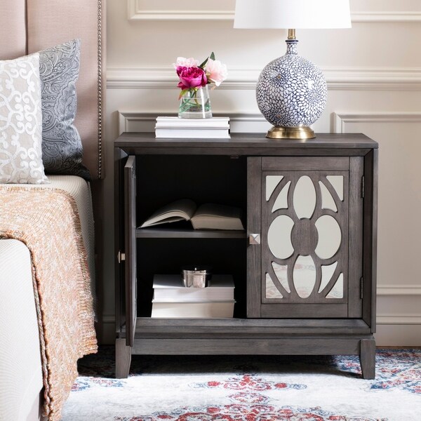 Safavieh Shannon 2 Door Chest - Grey Wash Walnut / Mirror