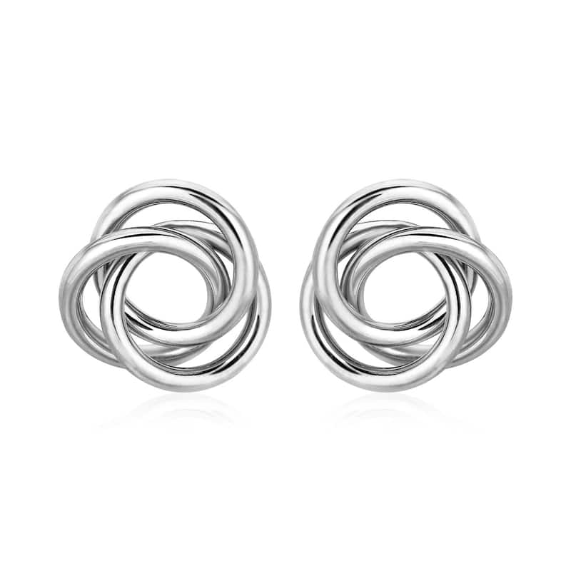 Polished Open Love Knot Earrings in Sterling Silver