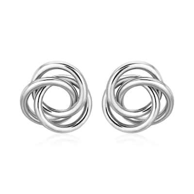 Polished Open Love Knot Earrings in Sterling Silver