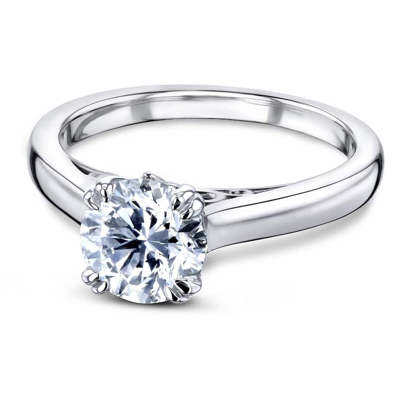 Annello by Kobelli 14k Gold 1ct TDW Round Diamond Solitaire Engagement Ring