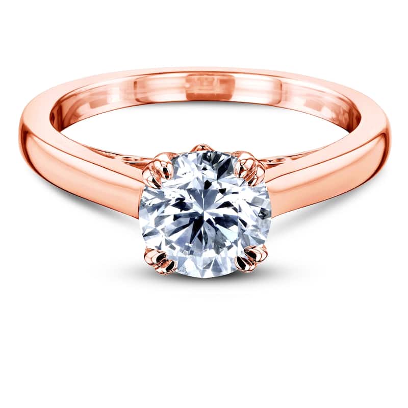 Annello by Kobelli 14k Gold 1ct TDW Round Diamond Solitaire Engagement Ring