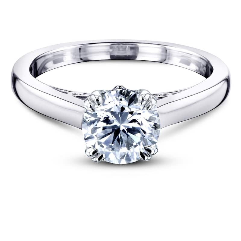 Annello by Kobelli 14k Gold 1ct TDW Round Diamond Solitaire Engagement Ring