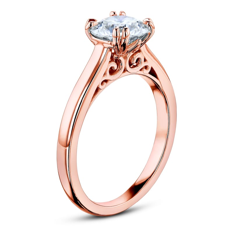 Annello by Kobelli 14k Gold 1ct TDW Round Diamond Solitaire Engagement Ring