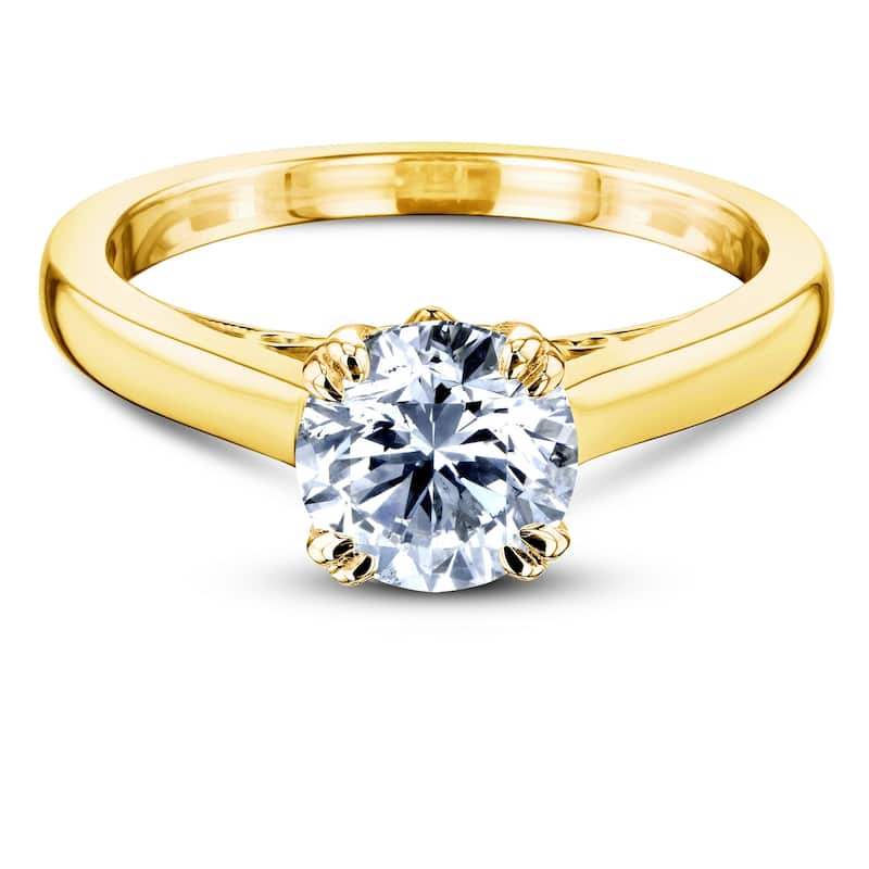 Annello by Kobelli 14k Gold 1ct TDW Round Diamond Solitaire Engagement Ring