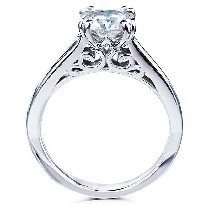 Annello by Kobelli 14k Gold 1ct TDW Round Diamond Solitaire Engagement Ring