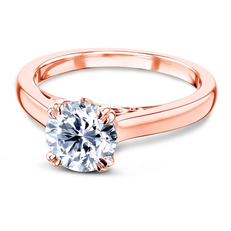 Annello by Kobelli 14k Gold 1ct TDW Round Diamond Solitaire Engagement Ring