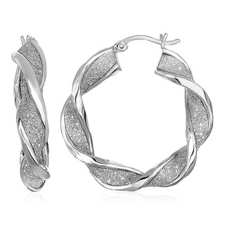 Ellen Tracy Women's Jewelry Sterling Silver Twisted Double Hoop 