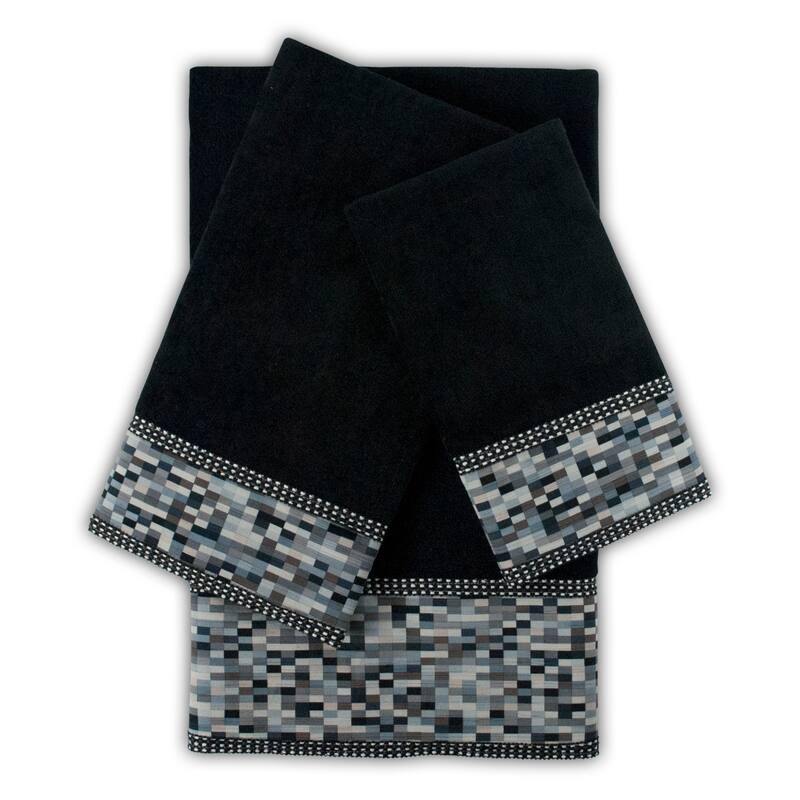 Sherry Kline Oreville Black 3-piece Embellished Towel Set