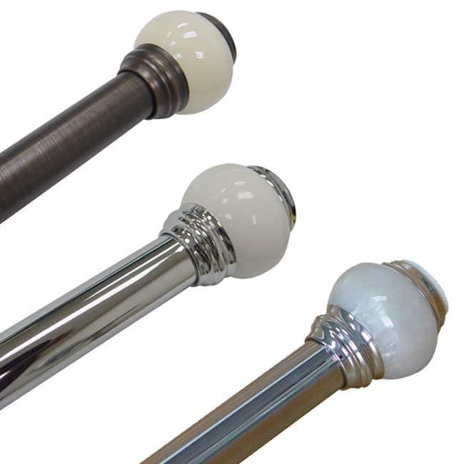 Hotel Collection Three-inch Adjustable Metal Shower Curtain Rod by Elegant Home Fashions