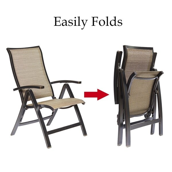 Dali Folding Chairs With Arm Patio Dining Chairs Cast Aluminum Reclining Folding Chair Outdoor Furniture 2 Pcs Set Bistro Sets Patio Lawn Garden