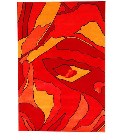 Hand-tufted Red Rose Wool Rug - 5' x 8'