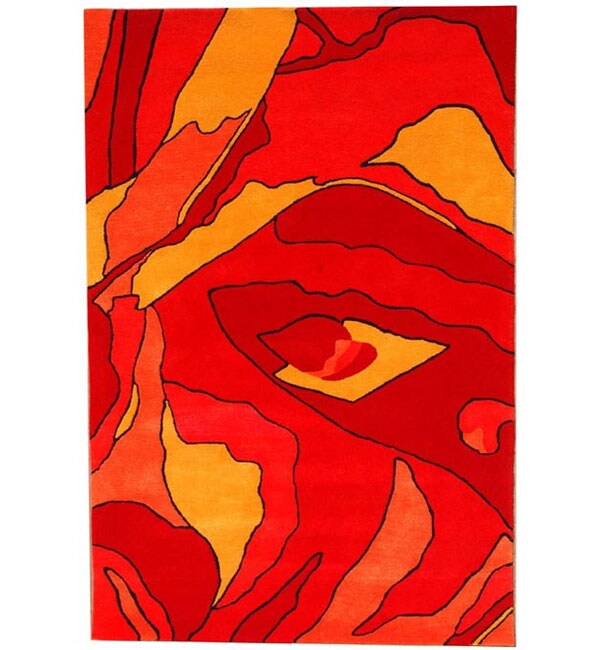 Hand tufted Red Rose Wool Rug (8 X 106) (redPattern floralMeasures 1 inch thickTip We recommend the use of a non skid pad to keep the rug in place on smooth surfaces.All rug sizes are approximate. Due to the difference of monitor colors, some rug colors