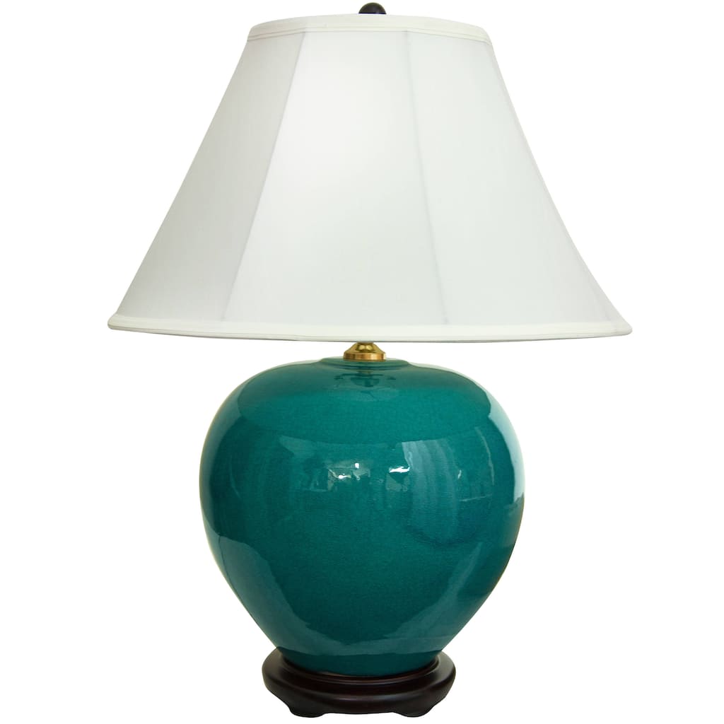 Handmade 24-inch Azure Jar Lamp (China)