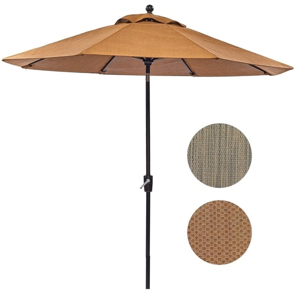 9ft Table Aluminum Patio Umbrella With Auto Tilt Crank Sunbrella Cover Outdoor Garden Patio Umbrellas Home Garden