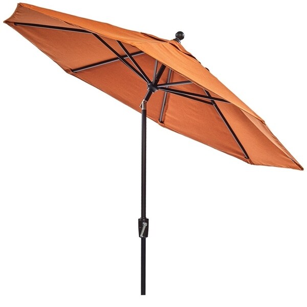 9ft Table Aluminum Patio Umbrella With Auto Tilt Crank Sunbrella Cover Outdoor