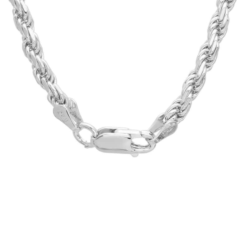 Roberto Martinez Sterling Silver 3 mm Diamond-Cut Rope Chain (18"-30")