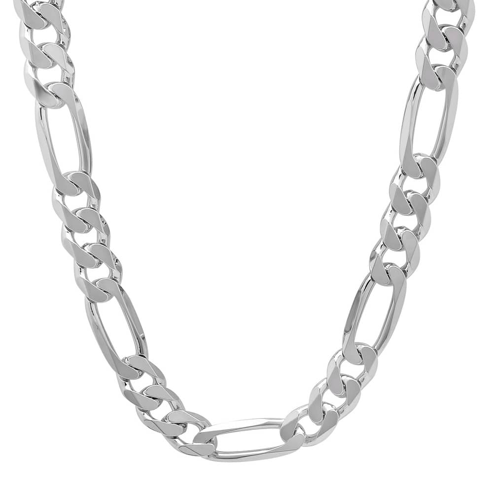 Sterling Silver 10 mm Figaro Chain Necklace by Roberto Martinez